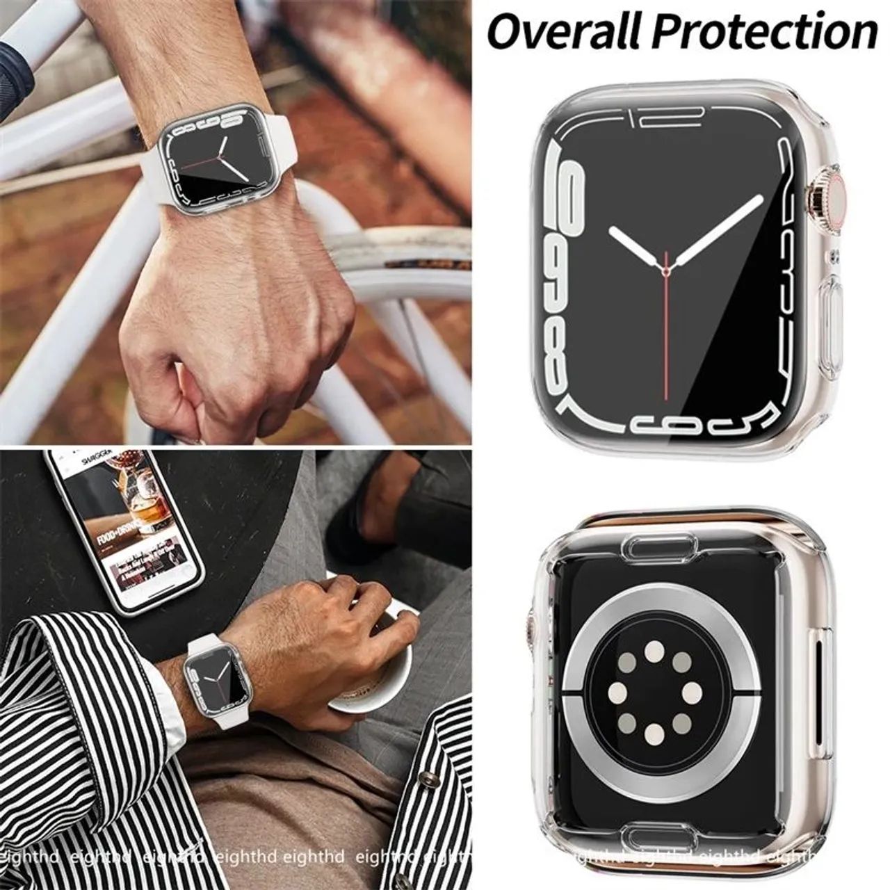 CASE FECHADA PARA SMARTWATCH RELÓGIO INTELIGENTE SÉRIE 7 6 SE 5 4 3 2 1. 45mm. SILICONE. - Foto 6