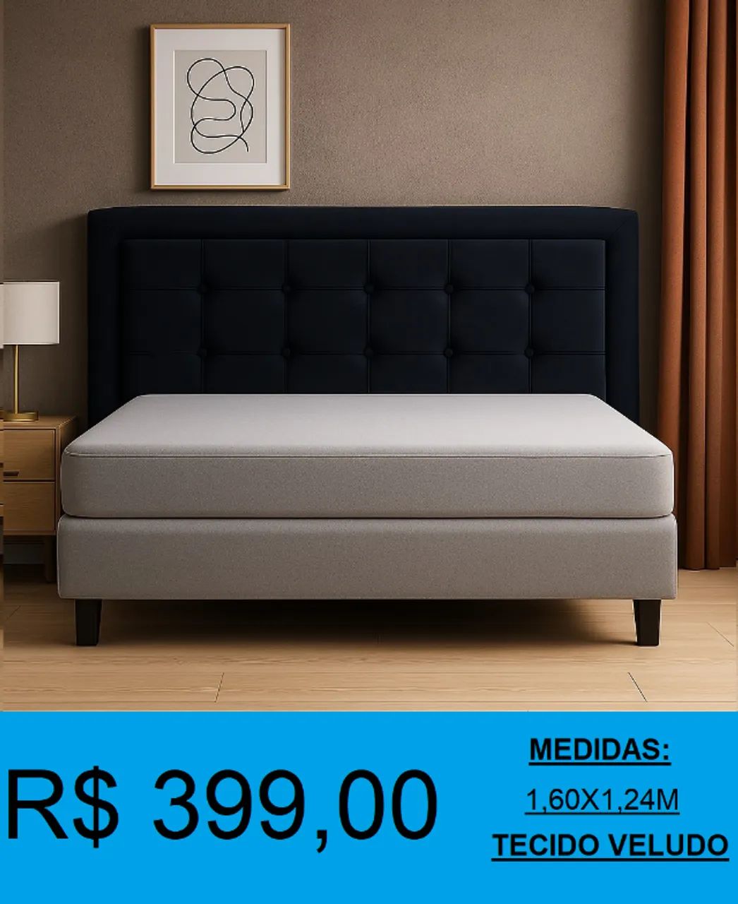 Cabeceira queen veludo estofada - compre hoje e receba amanhã 