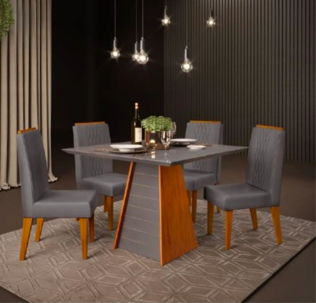 Conjunto mesa de jantar com 4 cadeiras - NOVO! - Foto 3