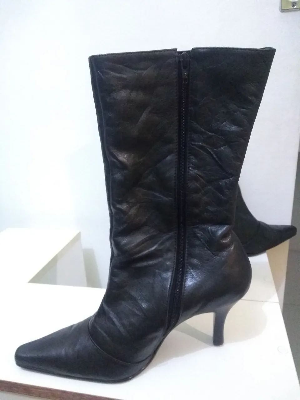 Bota Preta Couro Italiano