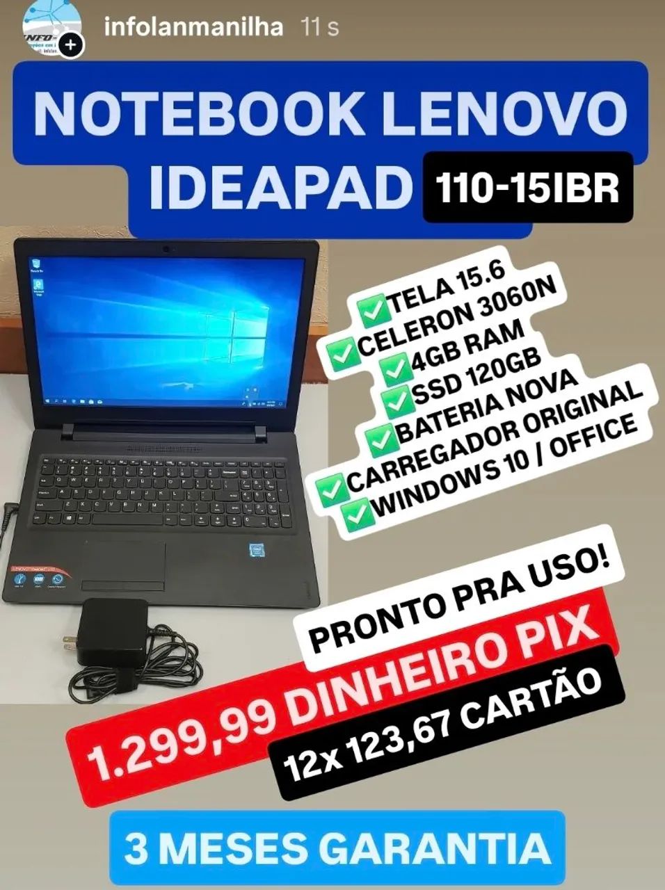 Notebook Lenovo Ideapad + Garantia Loja