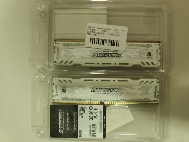 Kit 32gb (2x16gb) Memória RAM DDR4 3200Mhz Gamer Crucial Ballistik
