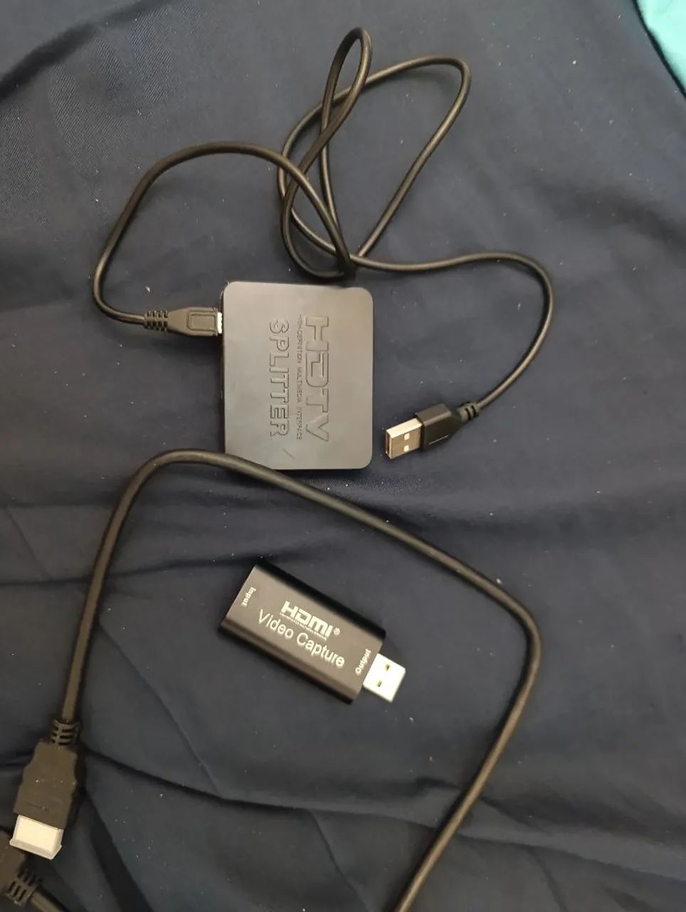 mini Placa de captura Full hd + splitter HDMI + cabo hdmi - Foto 4
