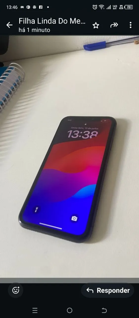 Vendo iPhone 11 de 256 GB com bateria de 73%, no valor de $1500, zap *60.