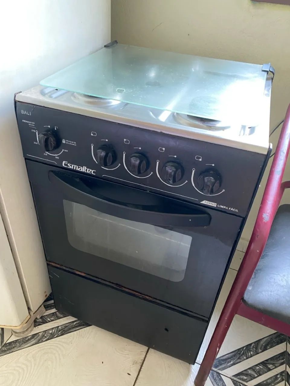 Fogão Esmaltec Bali 4 Bocas com Tampa de Vidro