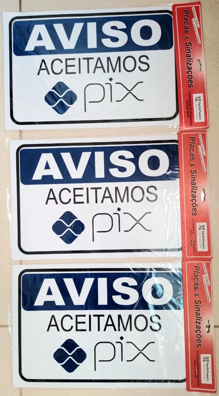 Placas de Aviso, Identificação Aceitamos Pix - Foto 3