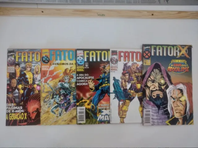 Fator X, revistas, comics, HQ, X-Men, do número 1 ao 5. Editora Abril.
