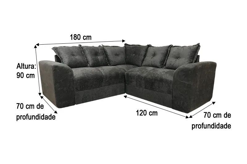 Sofá de Canto 5 Lugares Suede Marrom - Foto 4