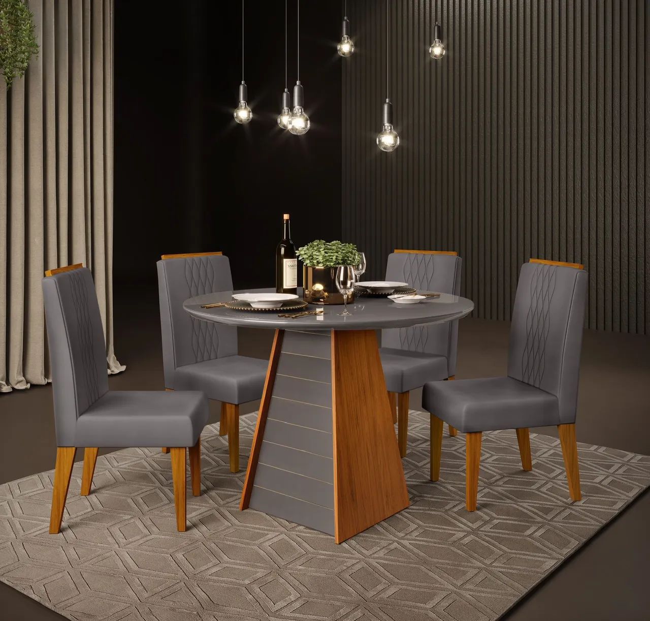 Mesa de Jantar Moderna para 4 Pessoas - Foto 3