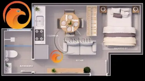 studio novo na vila carrão - 28,00 m² -sem vaga