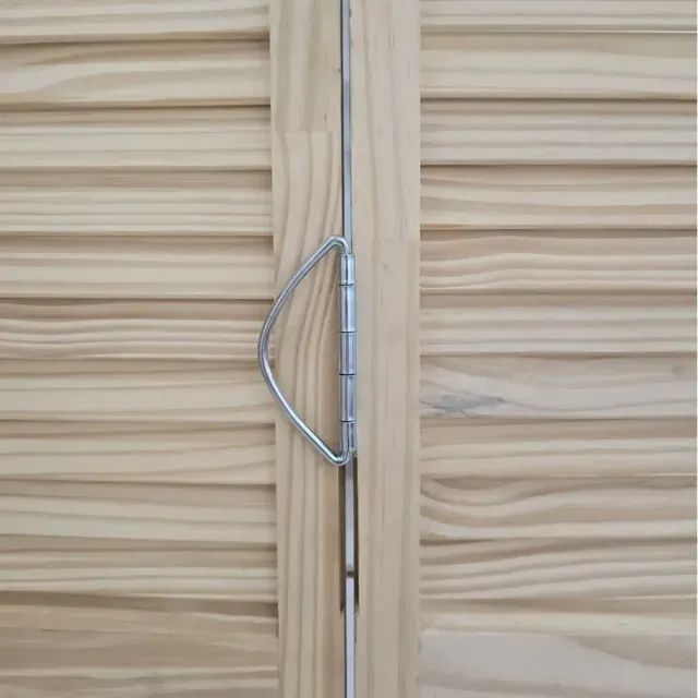Porta Camarão Correr De Madeira 2,15x78,2 Veneziana Completo - Foto 4
