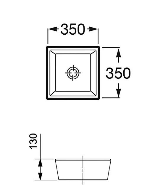 cuba de apoio quadrada 35x35 roca64842098757507122