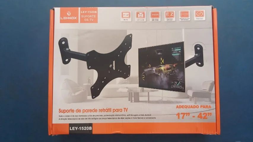 SUPORTE RETRÁTIL P/ TV OU MONITOR LEHMOX NOVO LACRADO FRETE GRÁTIS PARA MACEIÓ