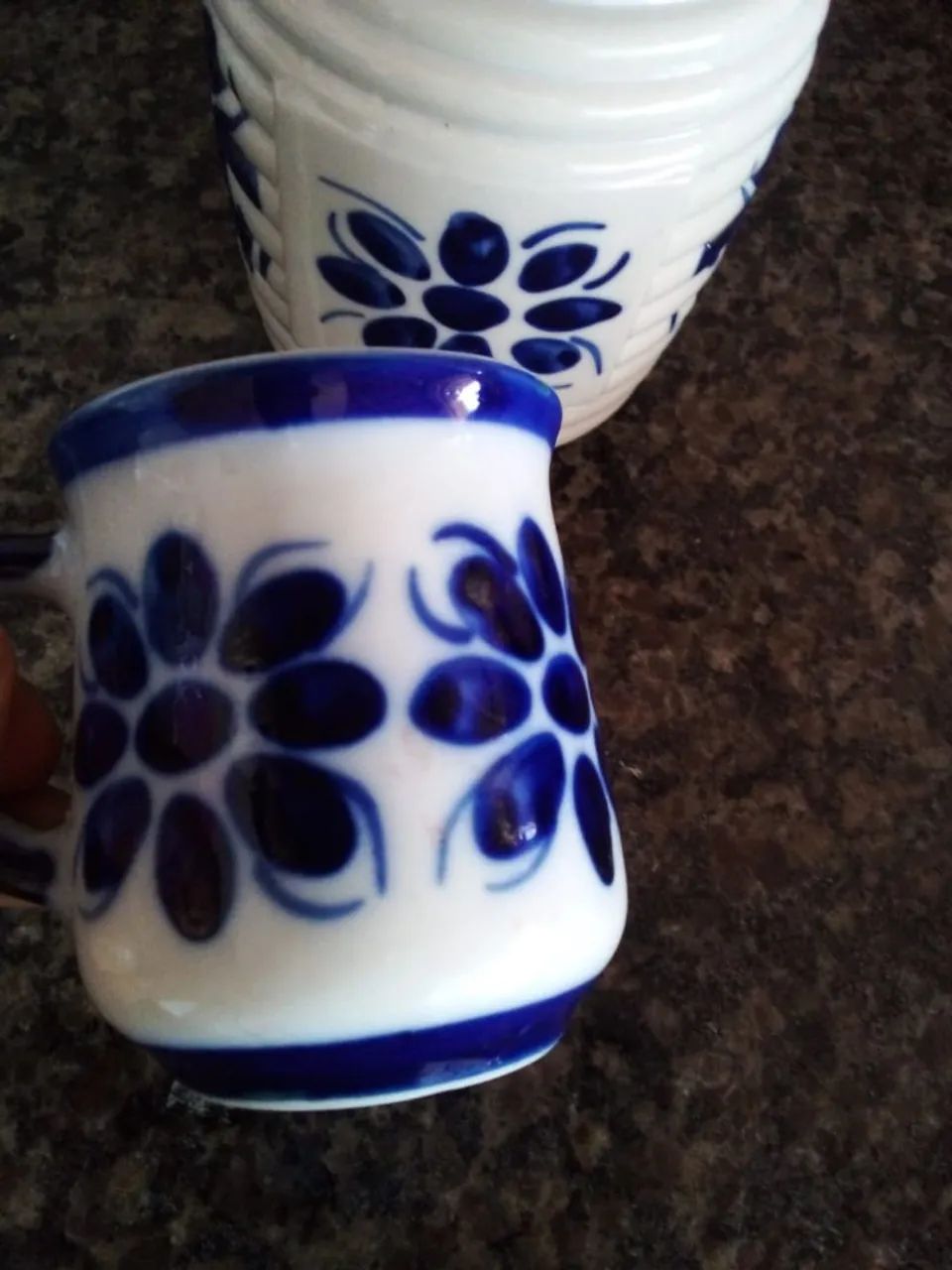 Moringa com caneca porcelana colonial pintada a mão Monte Sião  - Foto 5