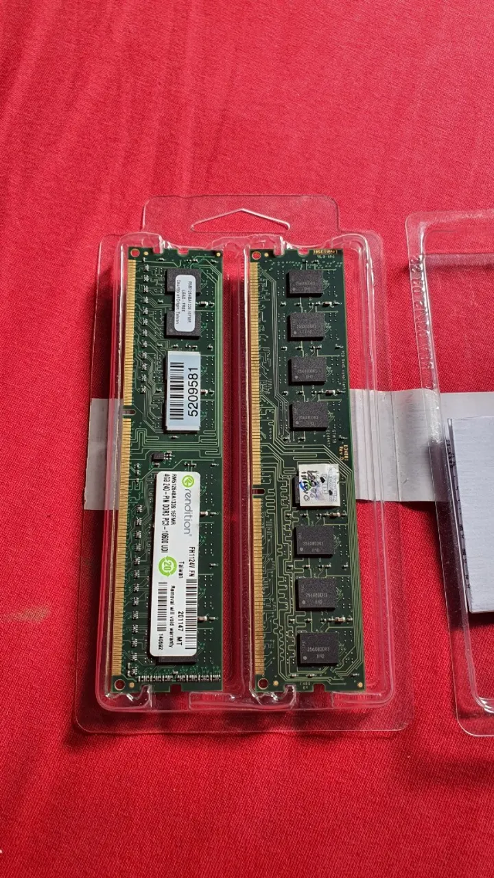 Memórias RAM 4gb cada