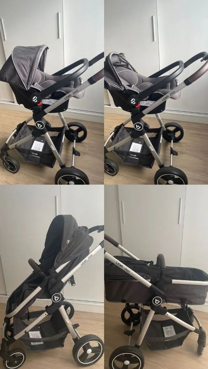 Carrinho de Bebê com bebê conforto 