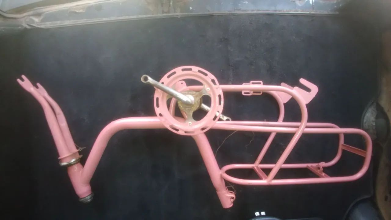 Quadro Monark Monareta aro 14 de Bicicleta Infantil Rosa - Foto 3