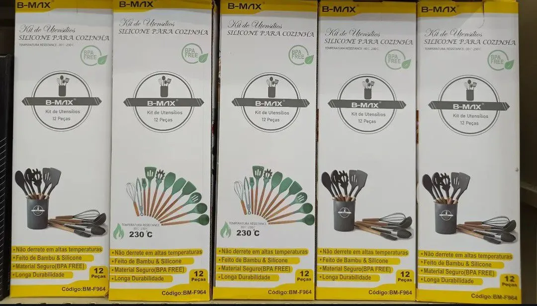 Kit de Utensílios de Silicone para Cozinha - 12 Peças