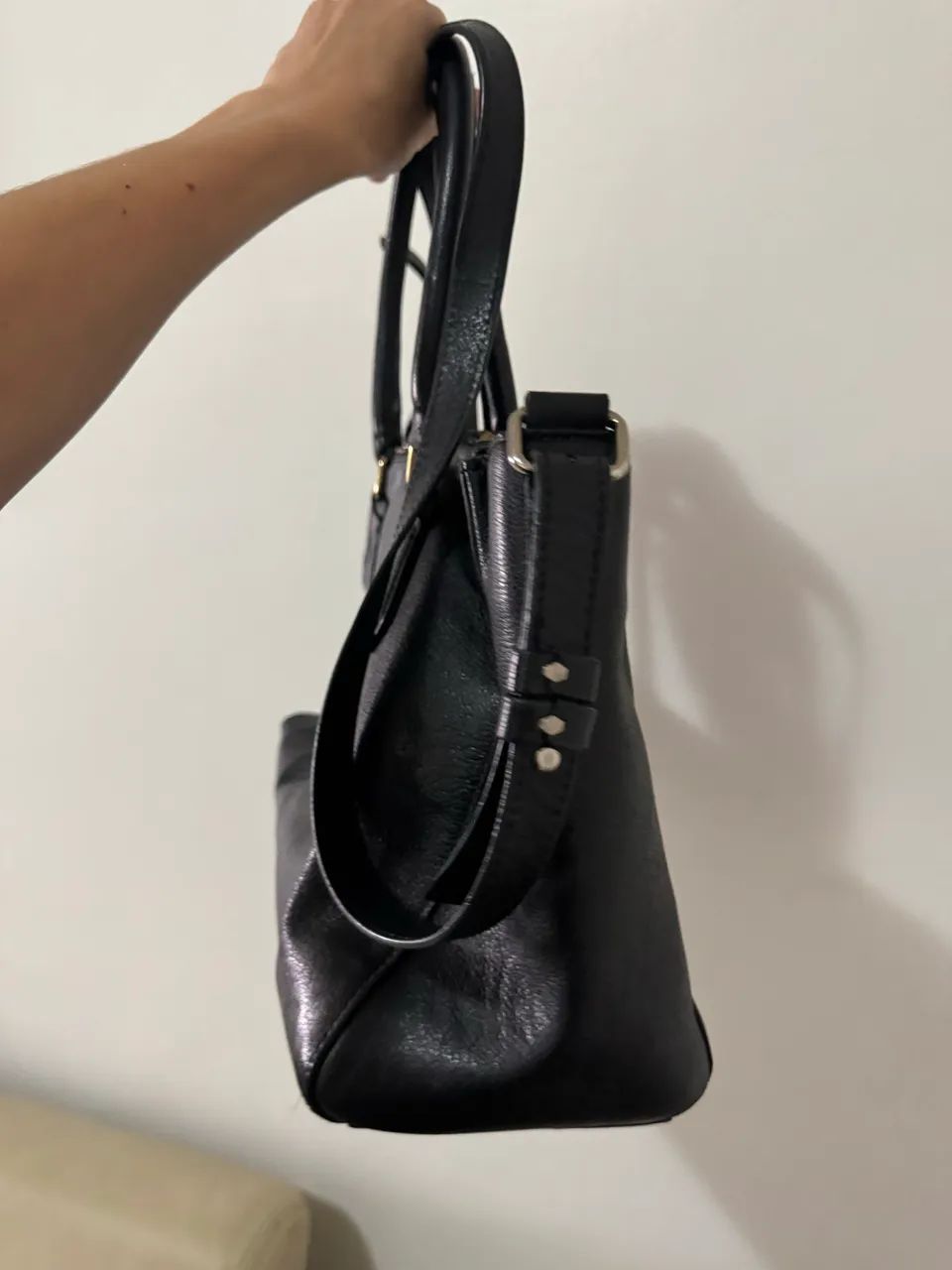 Bolsa em couro preta - Foto 5