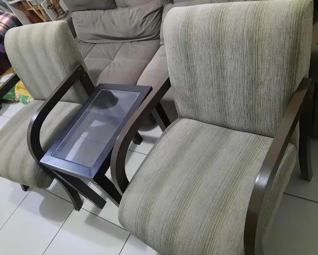 Jogo de poltronas e mesa de centro com vidro - Foto 2