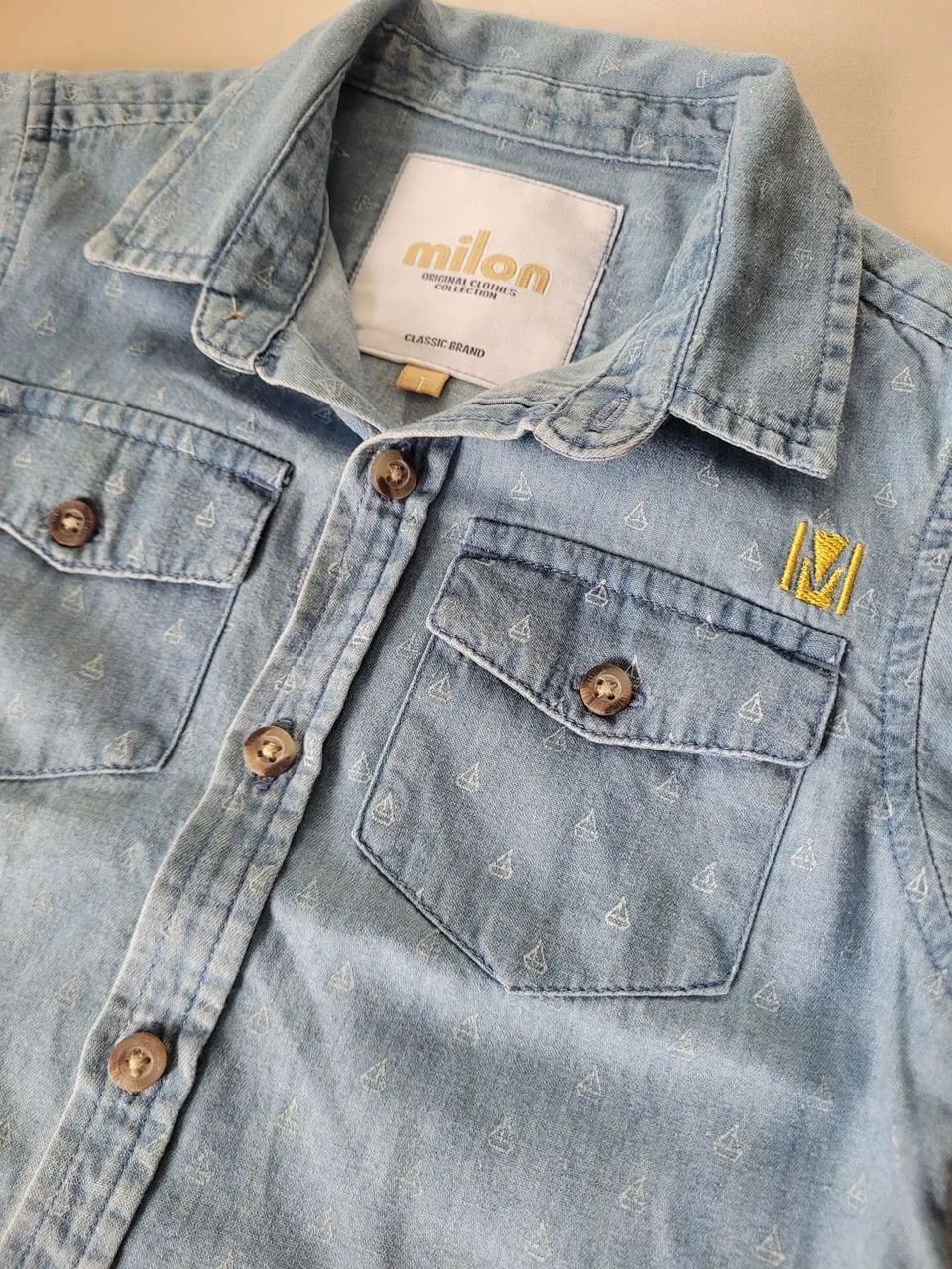 Conjunto Infantil Jeans e Bermuda Amarela Milon - Foto 4