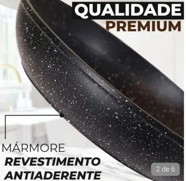 Panela Frigideira De Indução E Fogão A Gás Antiaderente De Cerâmica Reforçada Linha Premiu - Foto 2