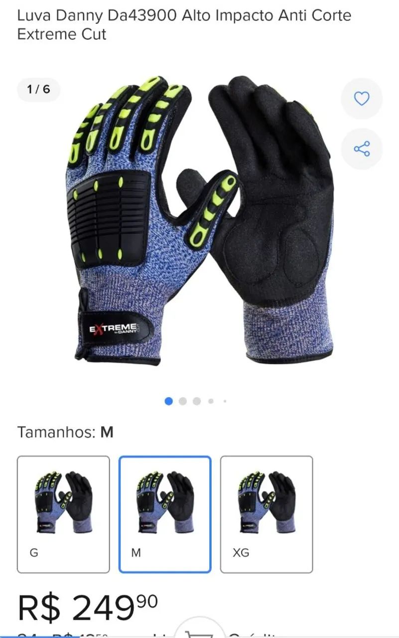 Luva Danny Da43900 Alto Impacto Anti Corte Vila isabel RJ 