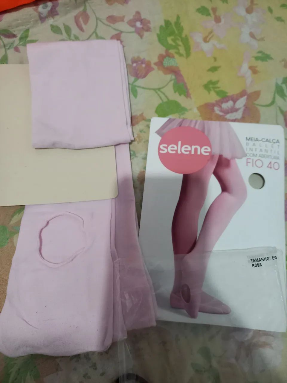 Sapatilha de Ballet e Meia Calça Infantil Rosa - Foto 3