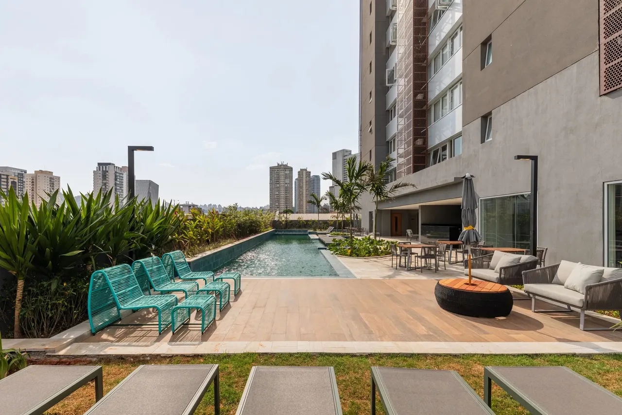 Stúdio Novo Mobiliado de 38 m² para Locação na Berrini - São Paulo