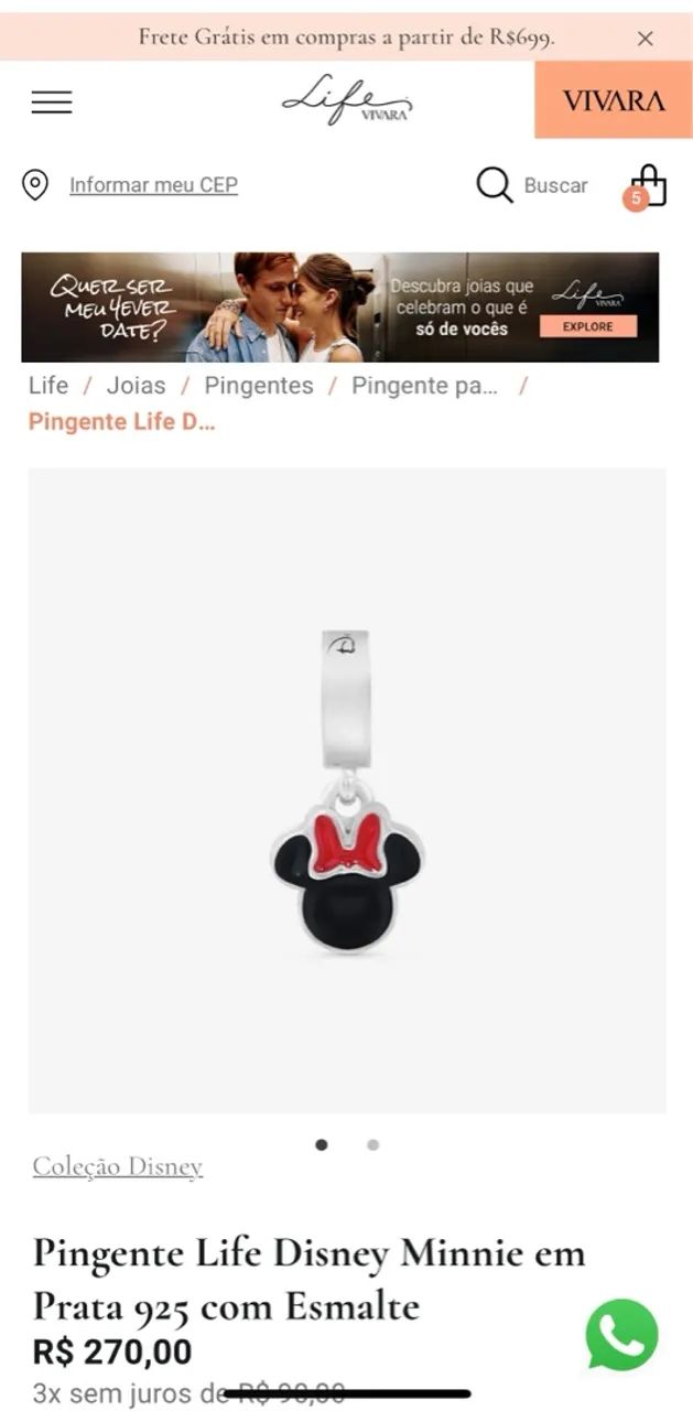 Pulseira Vivara Life com Berloques