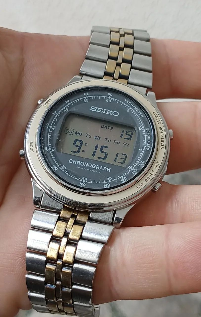 Raro Relógio antigo japonês Seiko SQ Chronograph digital anos 80  - Foto 3