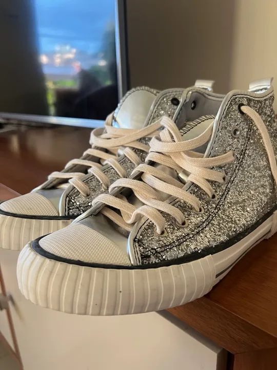 Tênis de Glitter Prata - 38 Santinato  - Foto 3