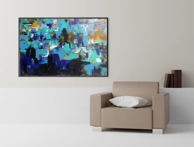 Quadro Intermitente 80cmx60cm pintura tradicional
