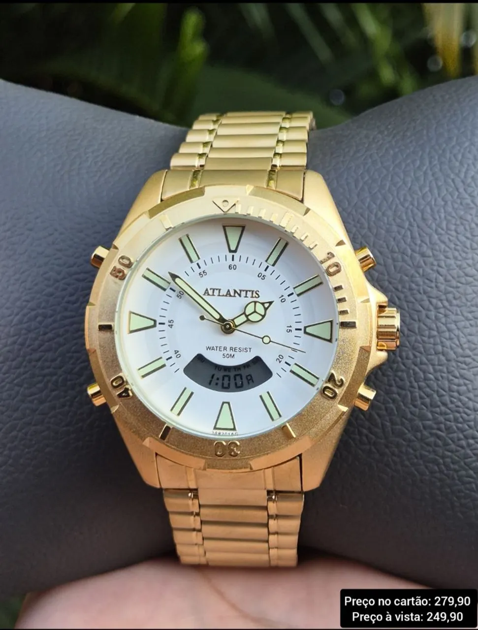 Relógio Masculino Atlantis Dourado
