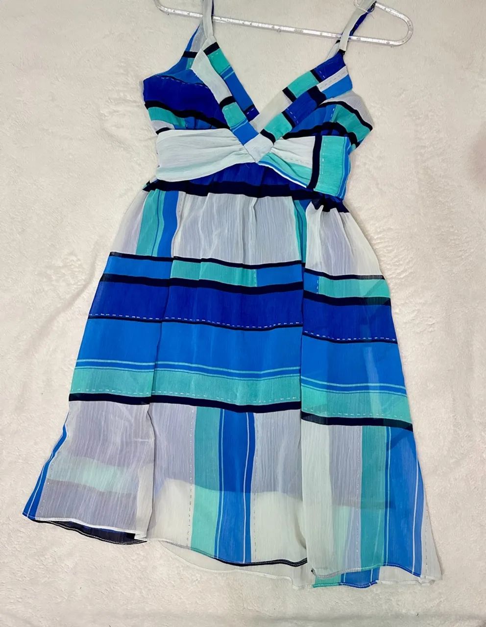 Vestido Aquamar Azul e Branco  - Foto 5