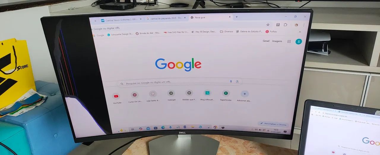 Monitor Dell Curvo 32 pol com defeito