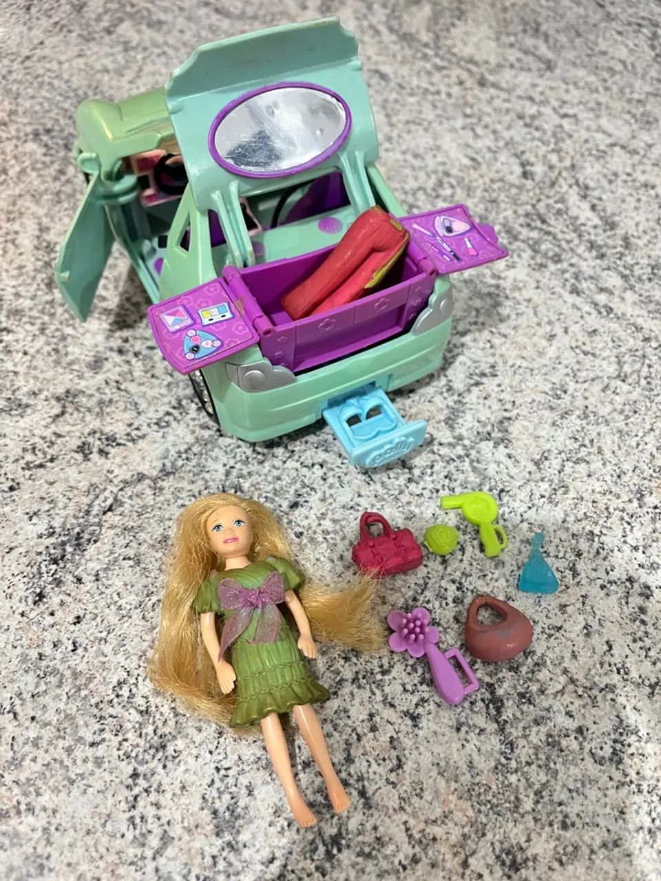 Purple Limusina Polly Pocket Polly Pocket Car Limousine Plastic