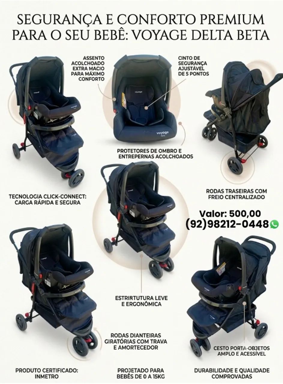 Carrinho bebê + bebê conforto