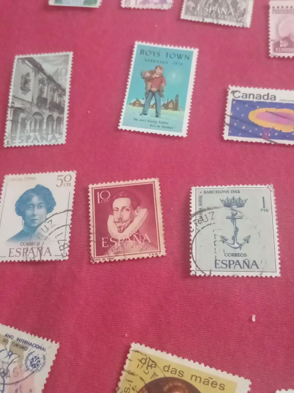 Coleção de selos variados anos 70/80, EUA, Canadá, Brasil, Espanha, Nigéria...  - Foto 4