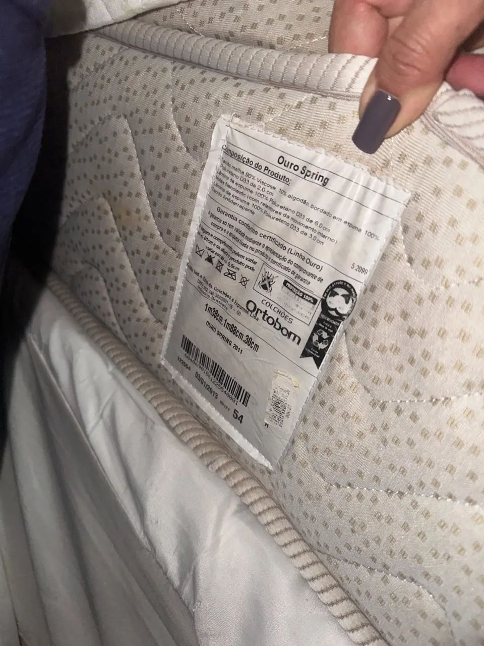 colchão casal com base e colchão  ortobom usado - Foto 3