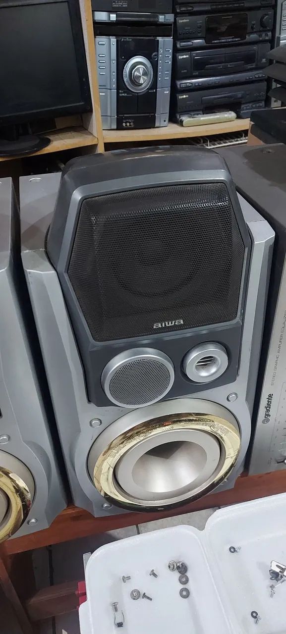 Caixas micro system Aiwa T99 funcionando perfeitamente. Leia todo o anúncio  - Foto 2