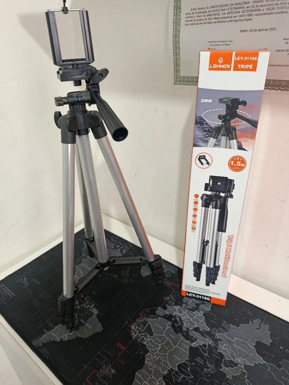 Tripé 1.50mt com suporte para celular e nível / PROMOÇÃO IMPERDÍVEL  - Foto 2