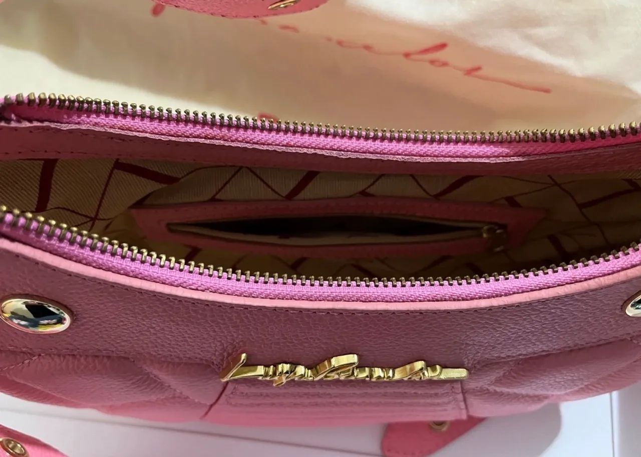 Bolsa baguete Luiza Barcelos couro rosa - Foto 2