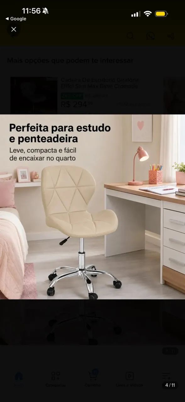 Cadeira perfeita para estudo e penteadeira 