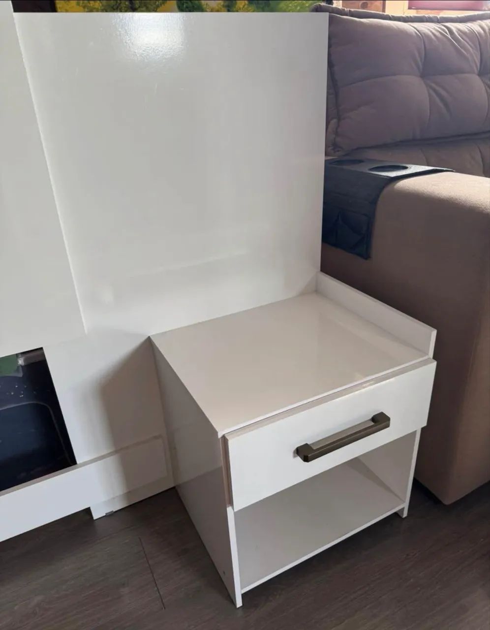 Cabeceira Solteiro Santos Andirá 148cm Havana Plus com Mesa de Cabeceira - Foto 4