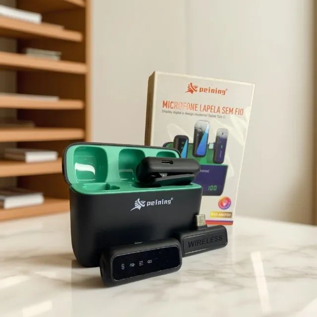 Microfone de Lapela Duplo sem Fio PEI-MKF01 Peining an10