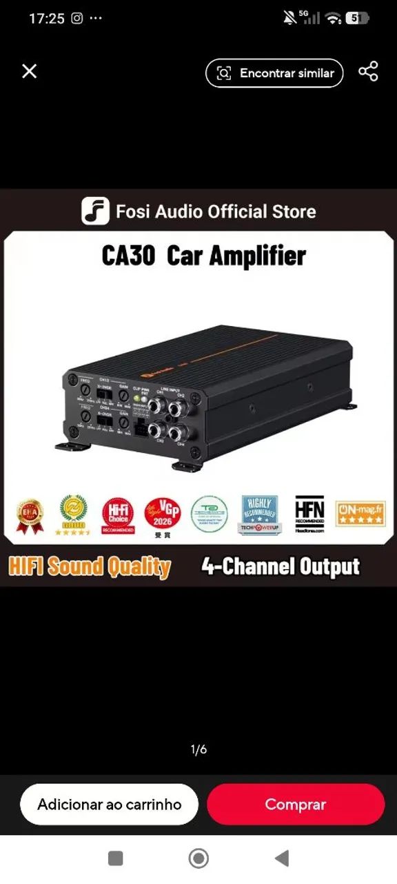 Amplificador Fosi Áudio CA30