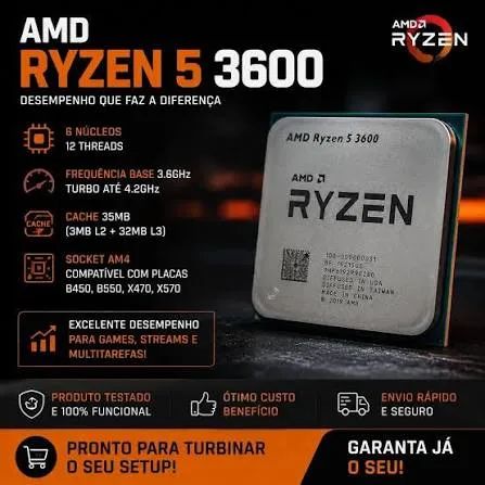 Processador Ryzen 5 3600 - Excelente para jogos