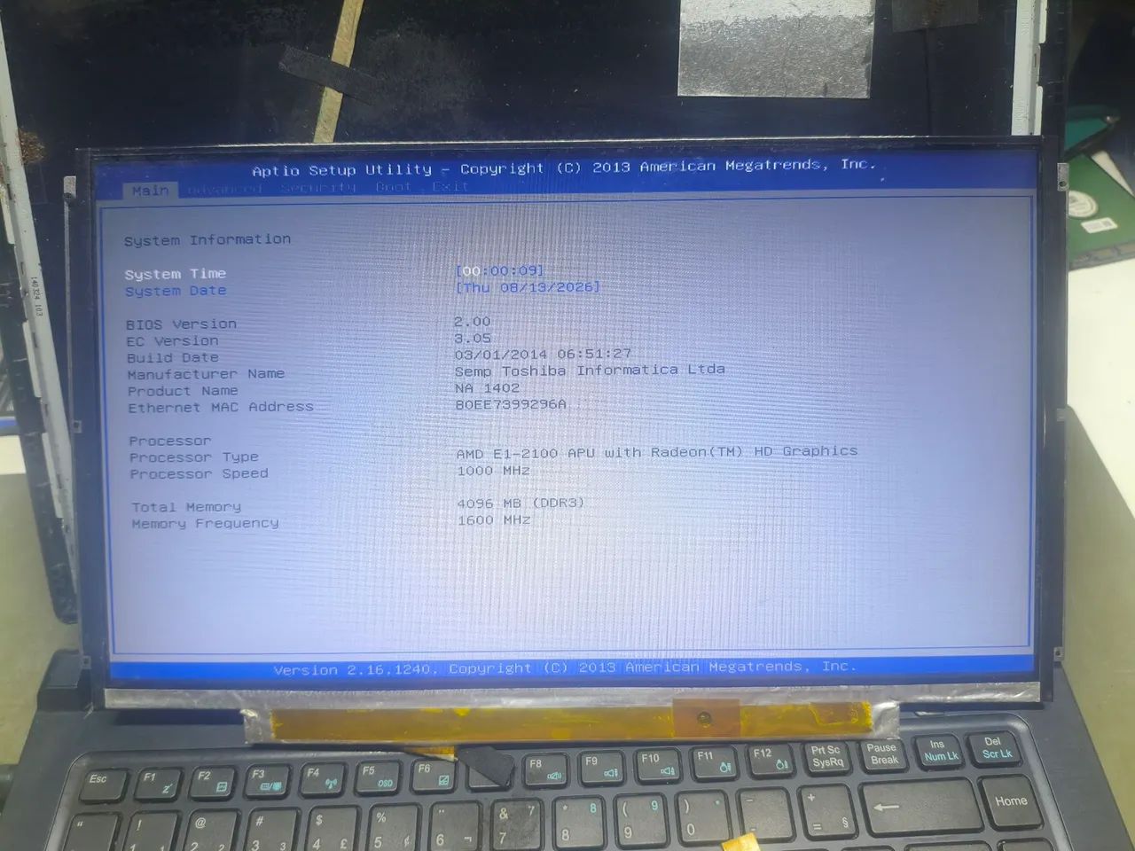 Tela de Notebook 13.3