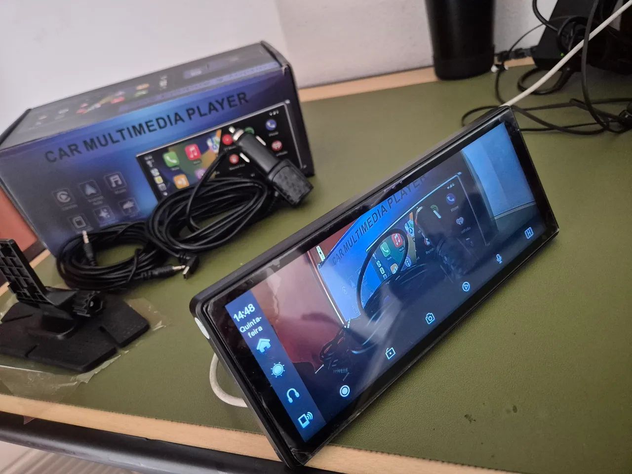 Multimedia automotivo Android auto carplay camera de seguranca - Foto 4